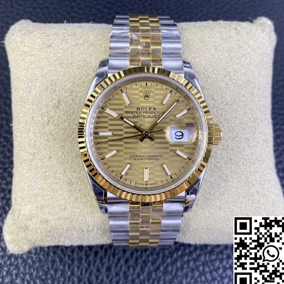 VS Diamond Factory M126233 Yellow Datejust 36MM Tone Motif Rolex Hourmarker Two Dial 0408
